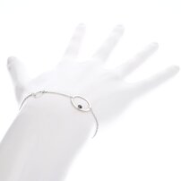 Dámsky strieborný náramok s krúžkom