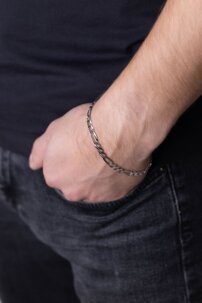 Náramok strieborný - Figaro šírka 5 mm
